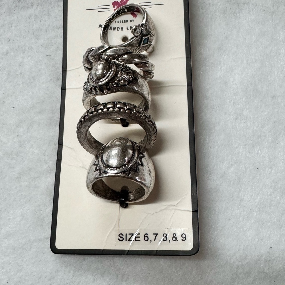 IDYLLWIND-5 pcs. Silver w Turquoise Rings